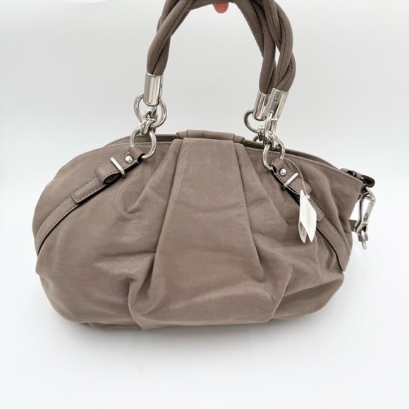 Coach Metallic Leather Twist Handle Satchel Crossbody Bag NWT